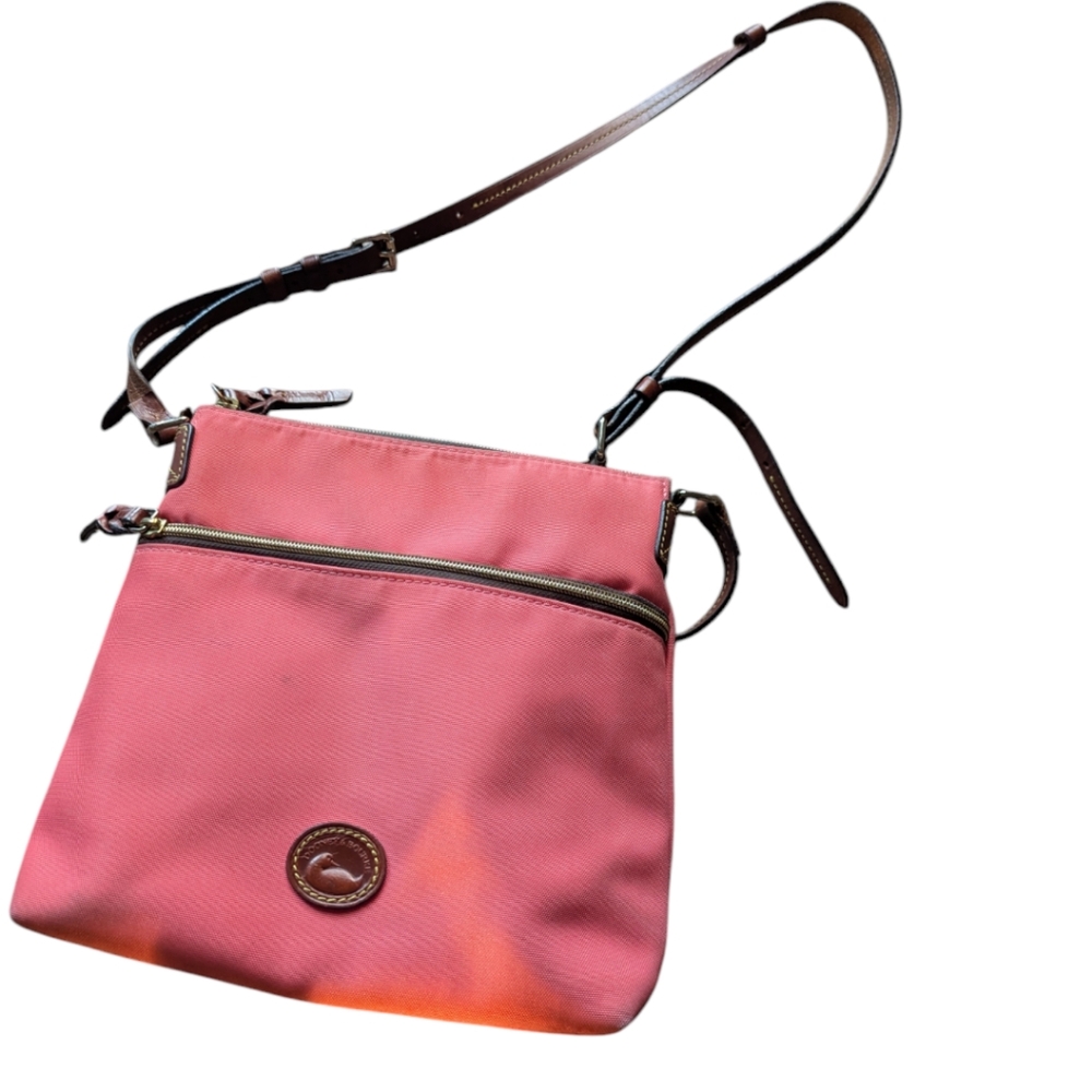 Dooney and Bourke Coral Crossbody Bag Nylon Double Zipper